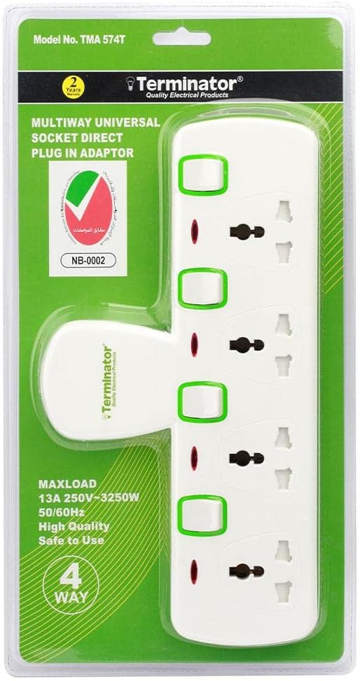 Terminator 4 Way Universal T-Socket Multi Adaptor
