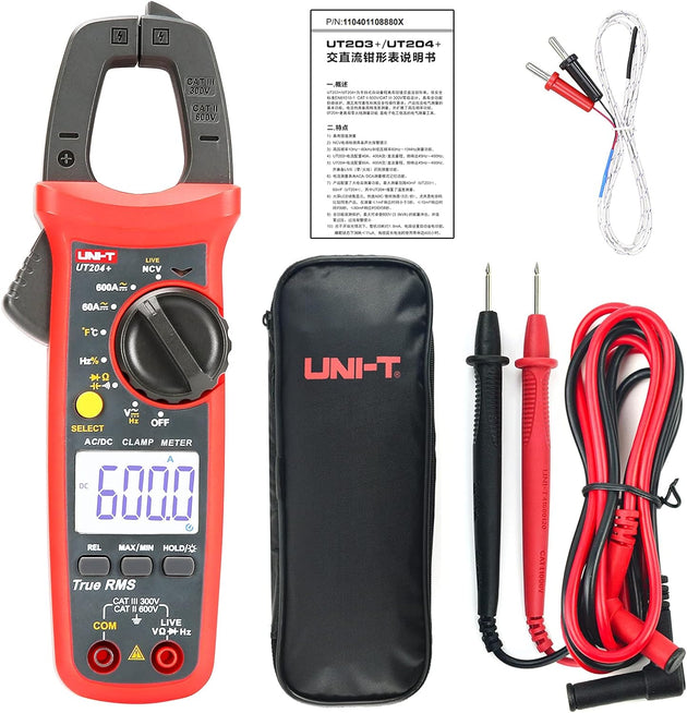 UNI-T UT204+ Digital Clamp Meter - Precision Multimeter for Temperature