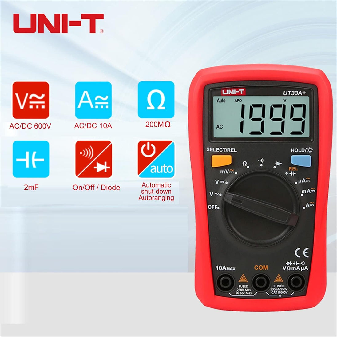 Multimeter Ut33 Uni-T UT33A+ Palm Size Digital Multimeter