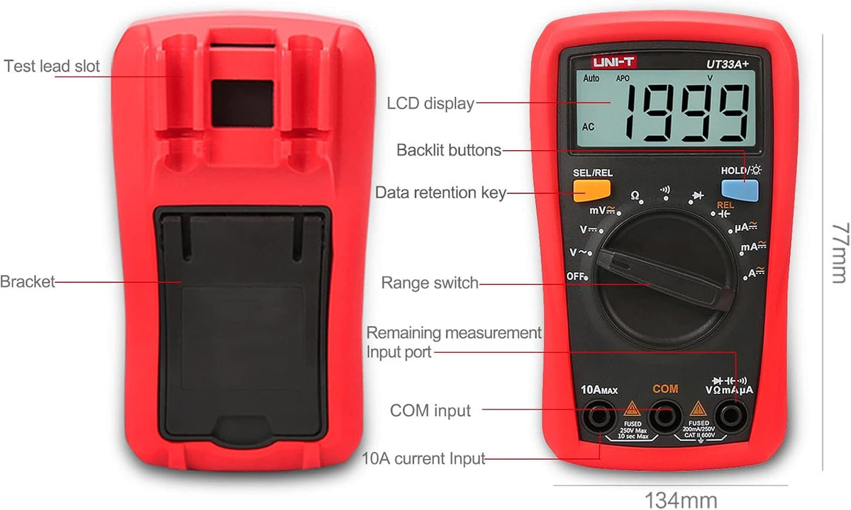 Multimeter Ut33 Uni-T UT33A+ Palm Size Digital Multimeter